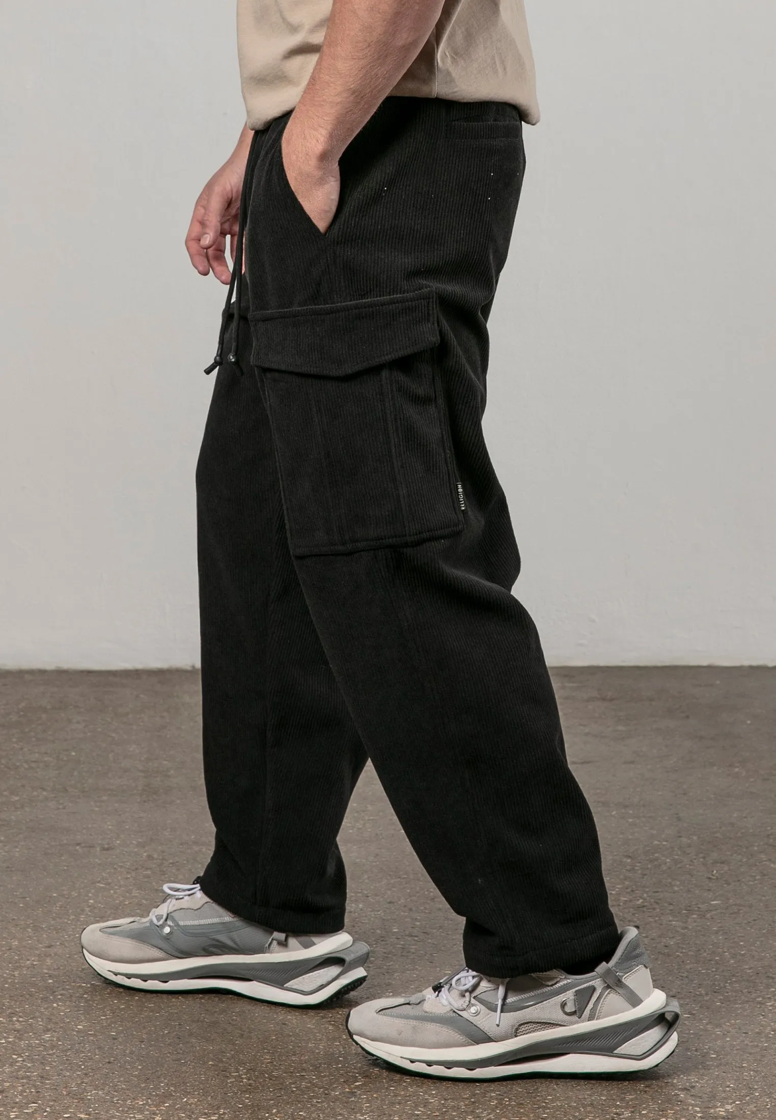 CORD LOUNGE PANTS BLACK