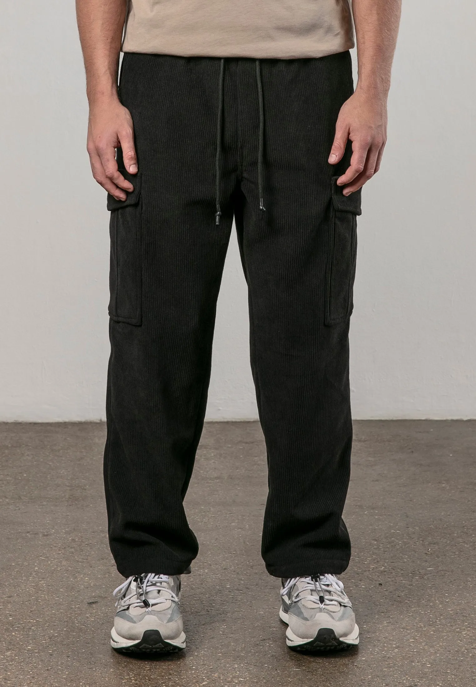 CORD LOUNGE PANTS BLACK