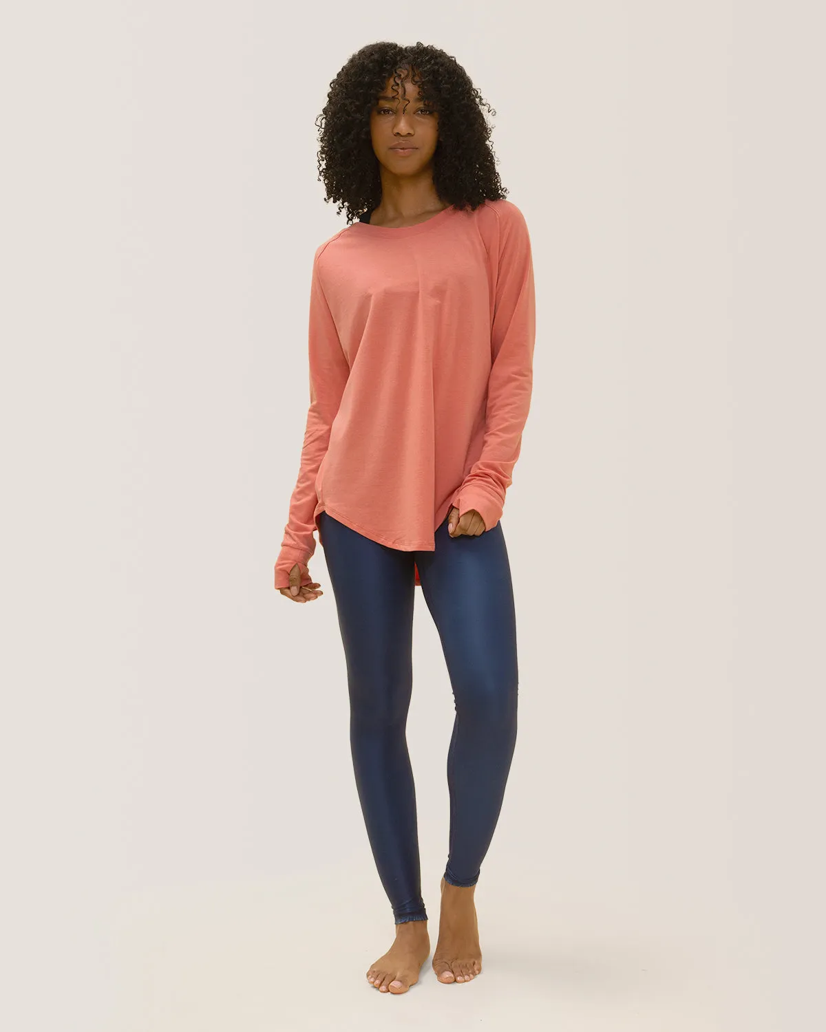 Cozy Long Sleeve Shirt - Coral