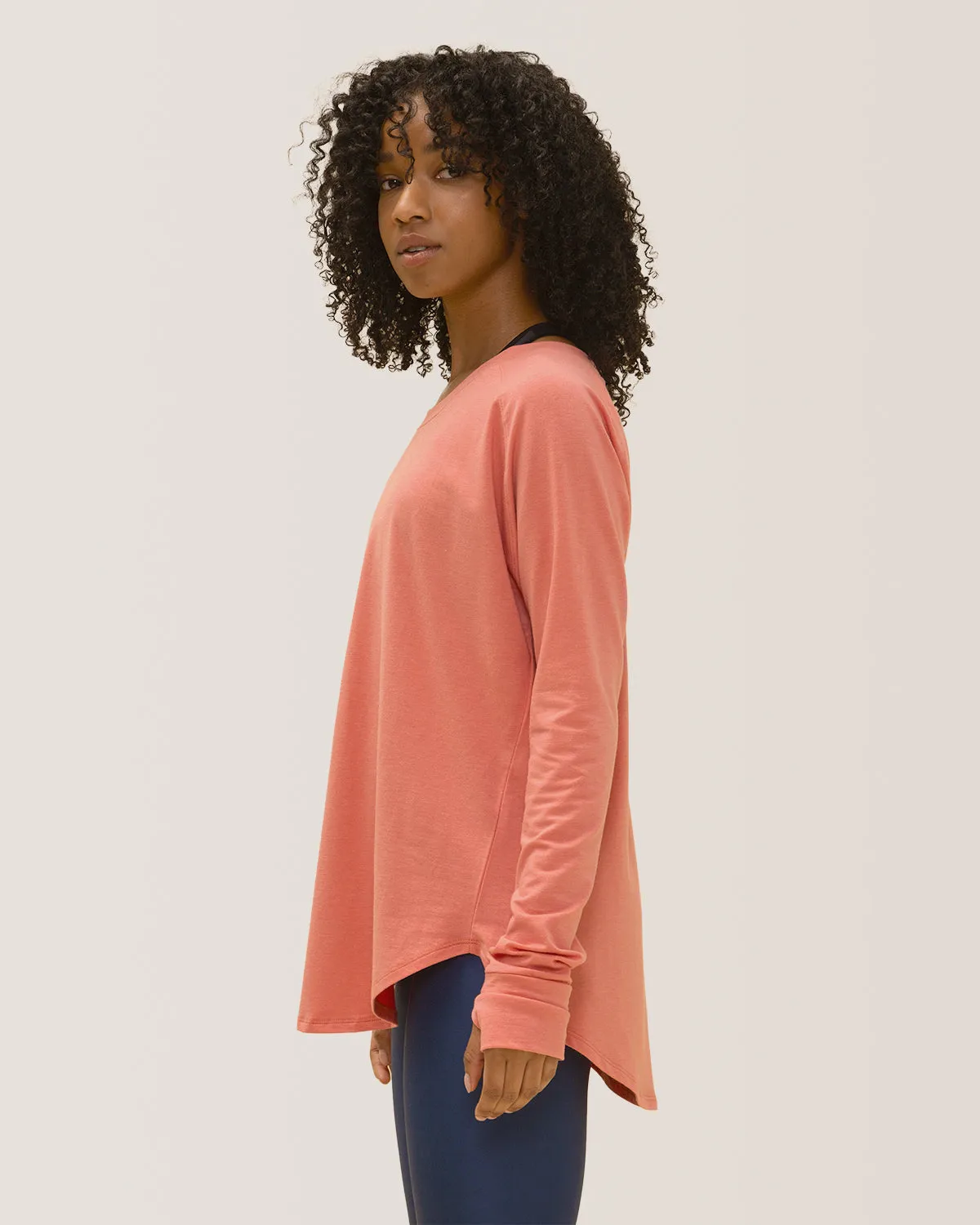 Cozy Long Sleeve Shirt - Coral