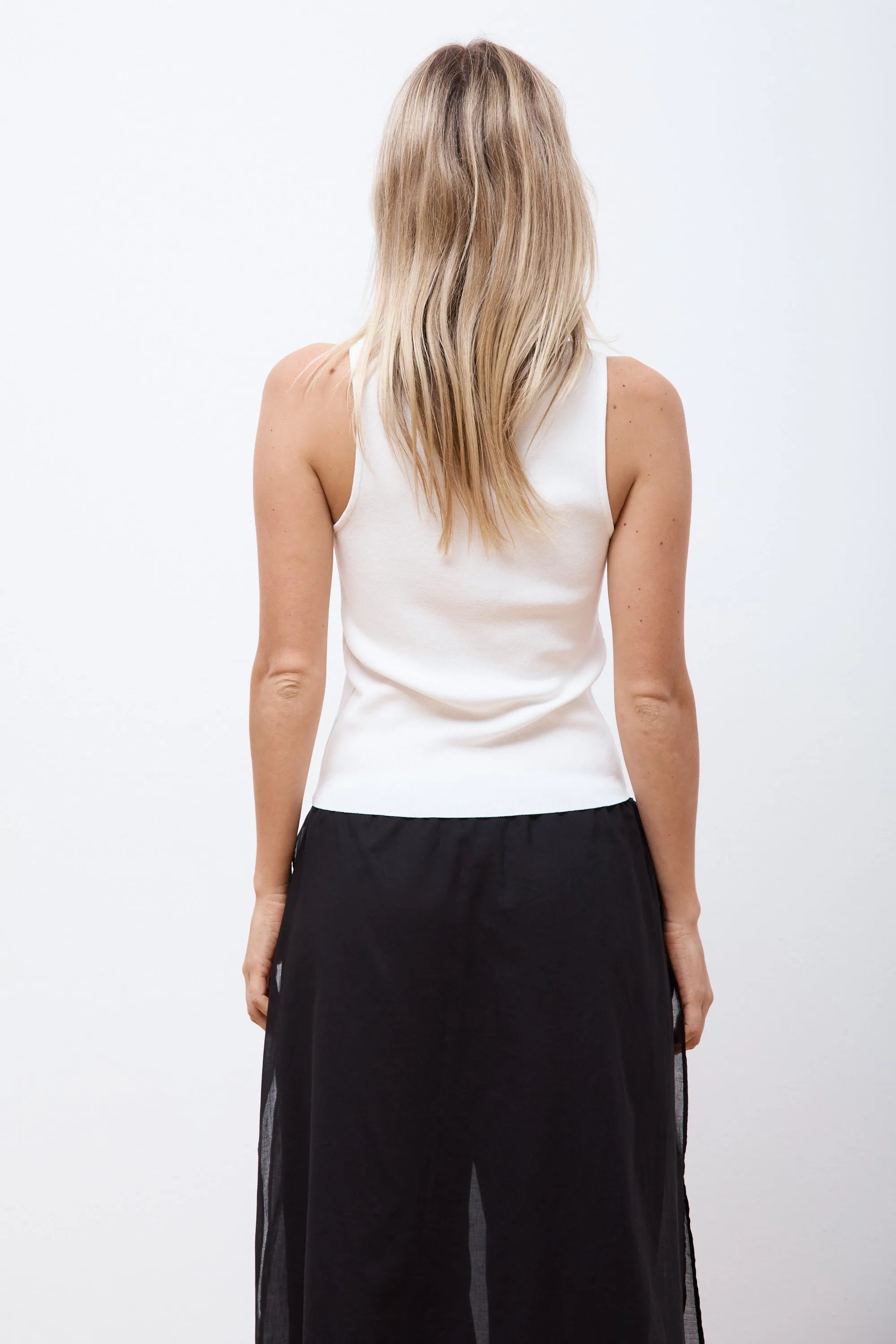 Cut-Out Sleeveless Top Ivory