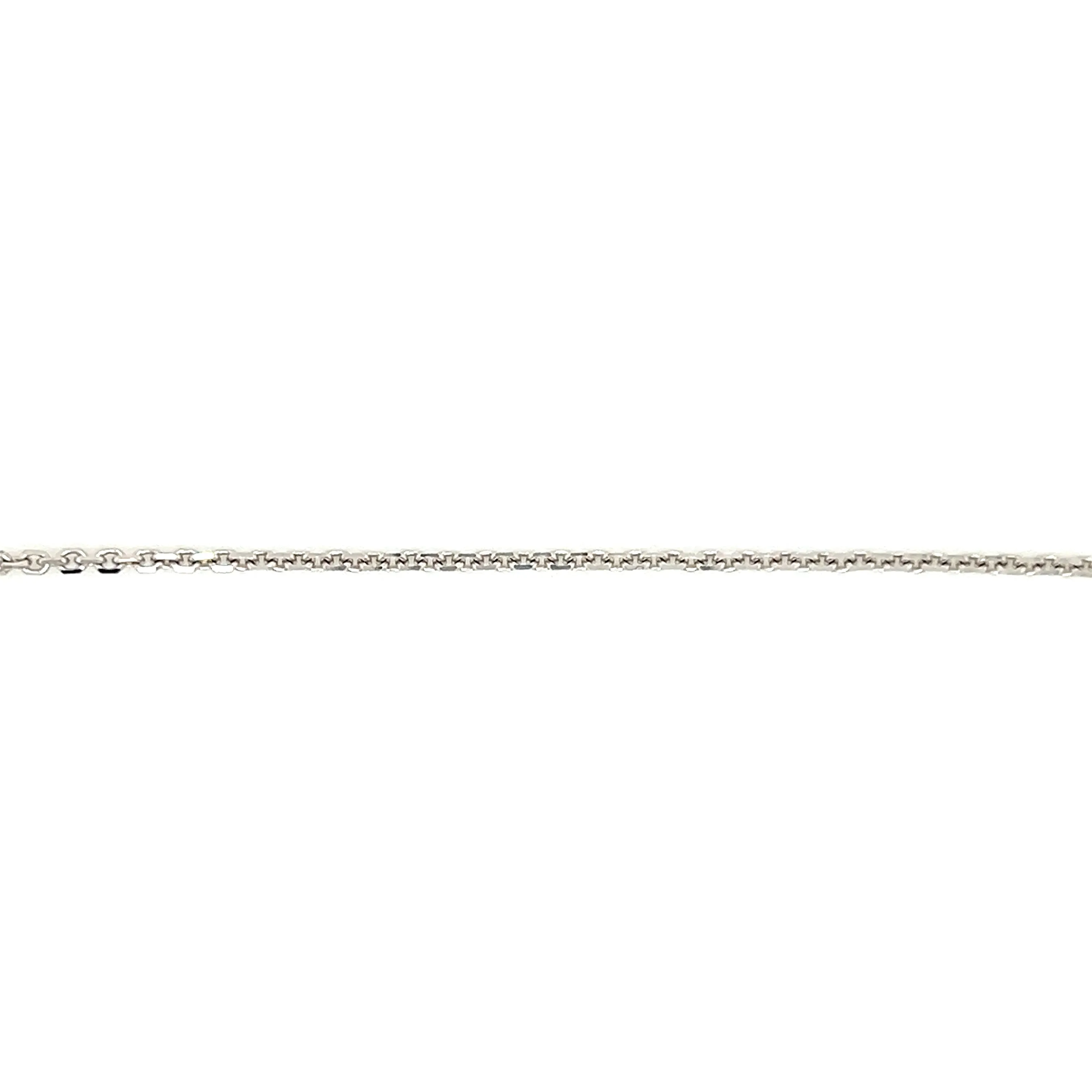 Diamond-cut Cable Chain 1.45mm with 18in of Length in 14K White Gold