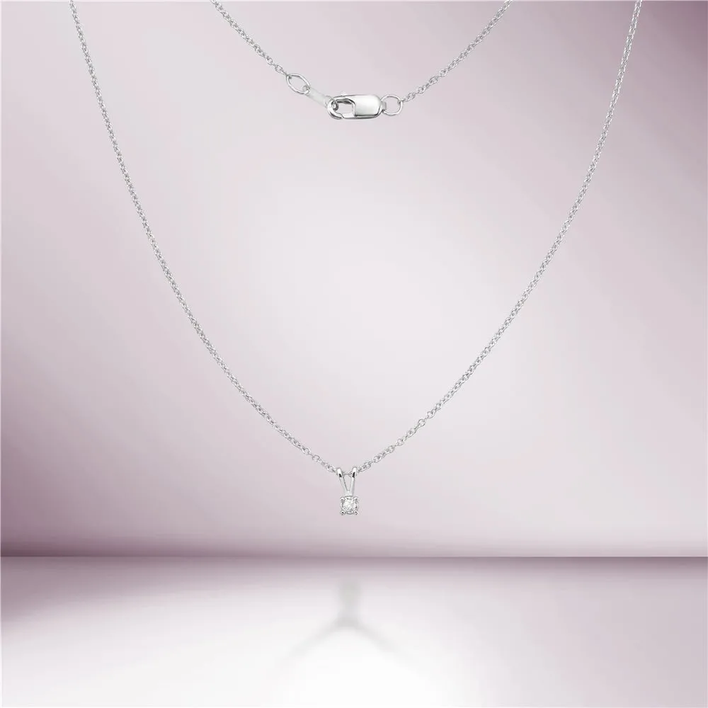 Diamond Solitaire Pendant Necklace (0.05-0.20 ct.) in 14K Gold