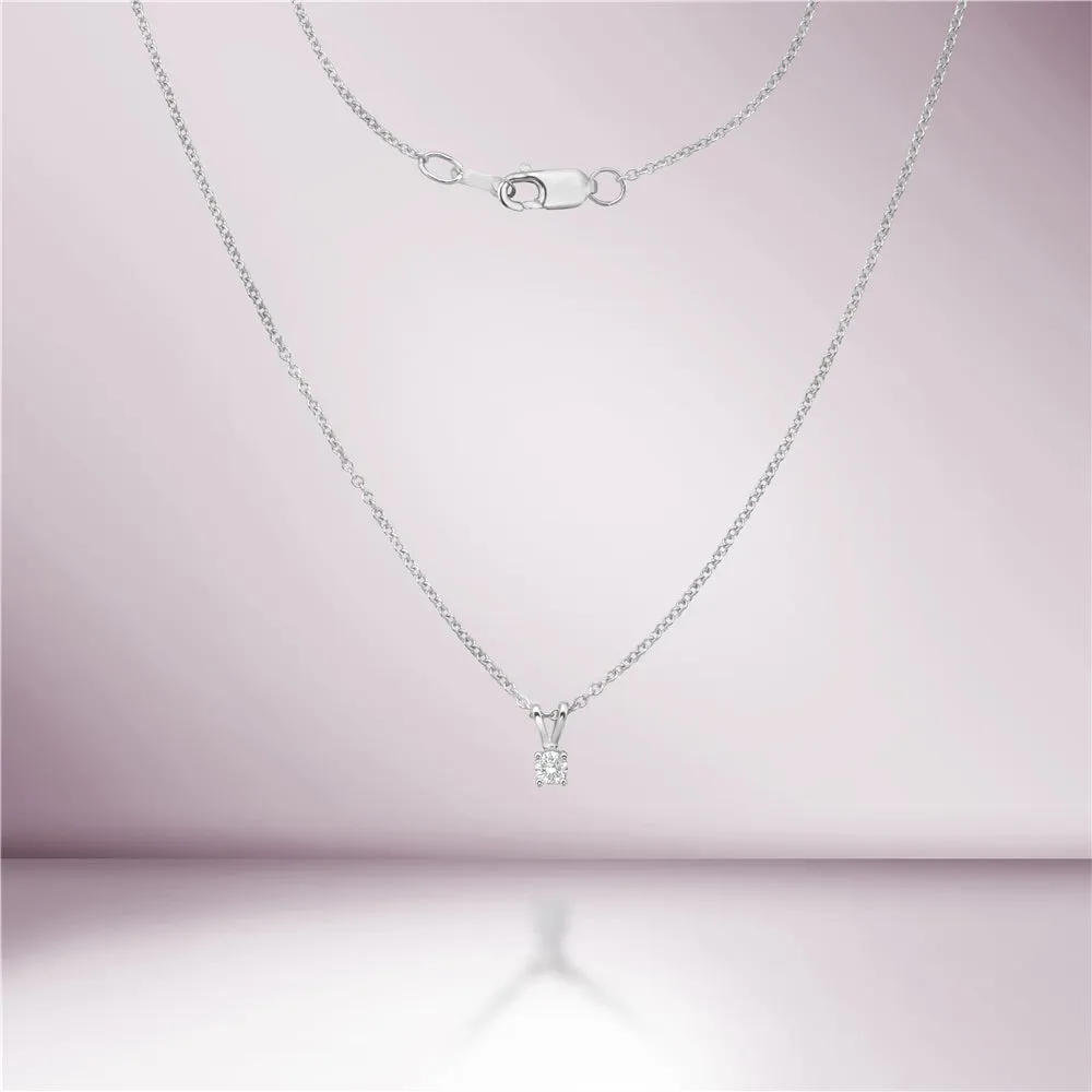 Diamond Solitaire Pendant Necklace (0.05-0.20 ct.) in 14K Gold