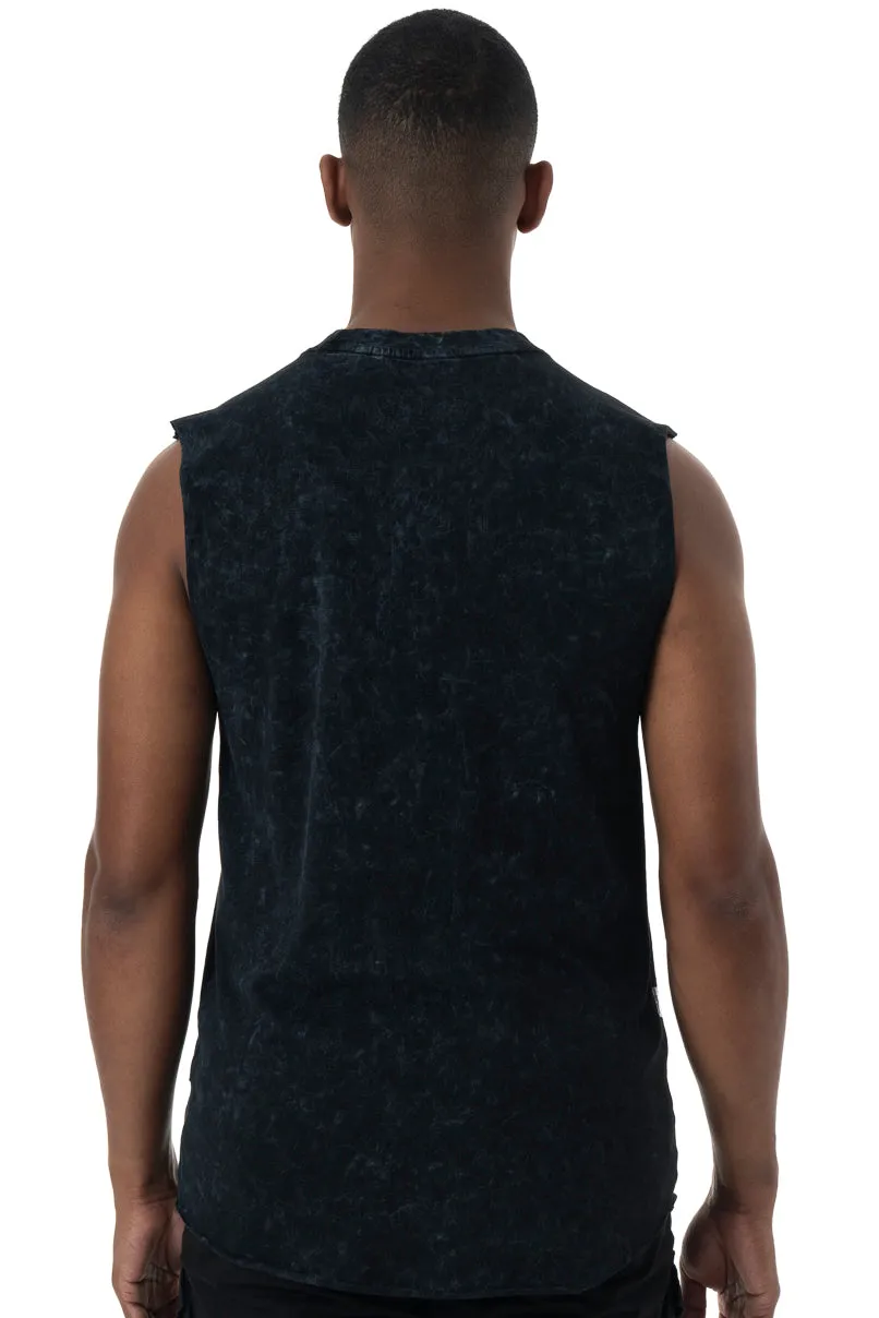 Dirty Dye Sleeveless T-Shirt _ 150454 _ Black