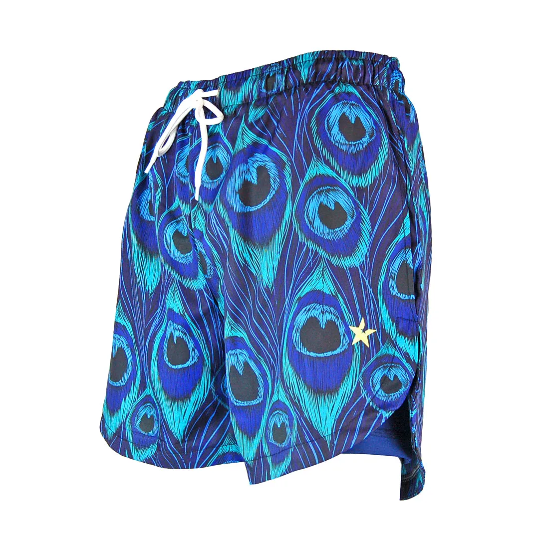 Double Layer Jazzy Shorts | Blue Peacock