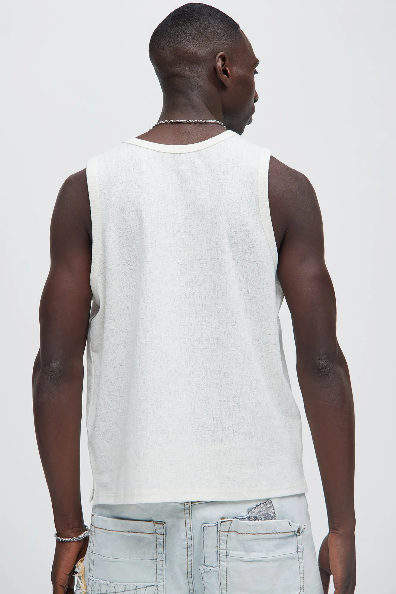 Duval Textured Relaxed Tank - Off White