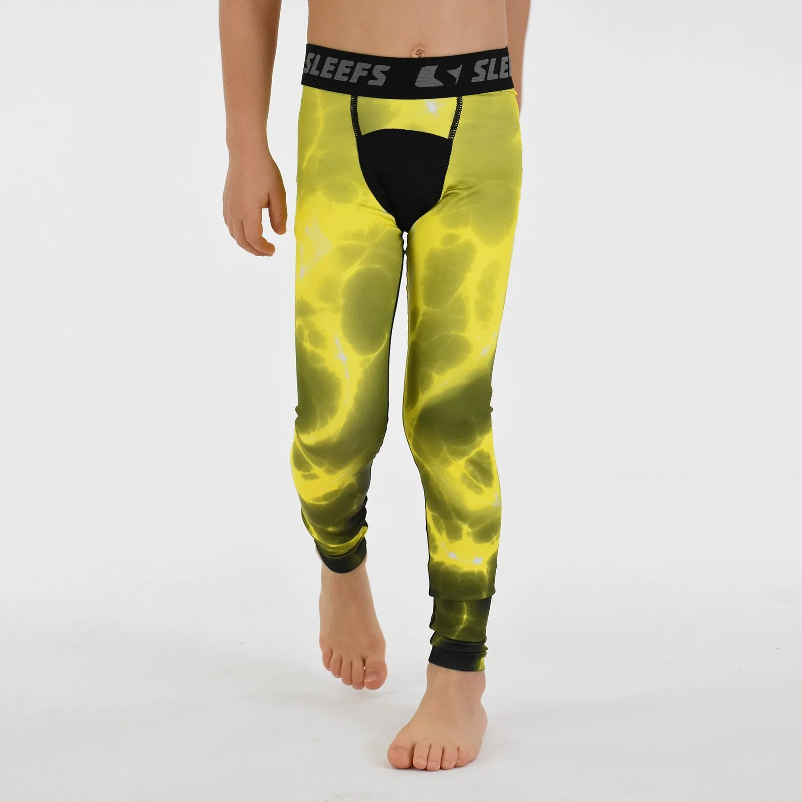 Electric Yellow Kids compression tights / leggings