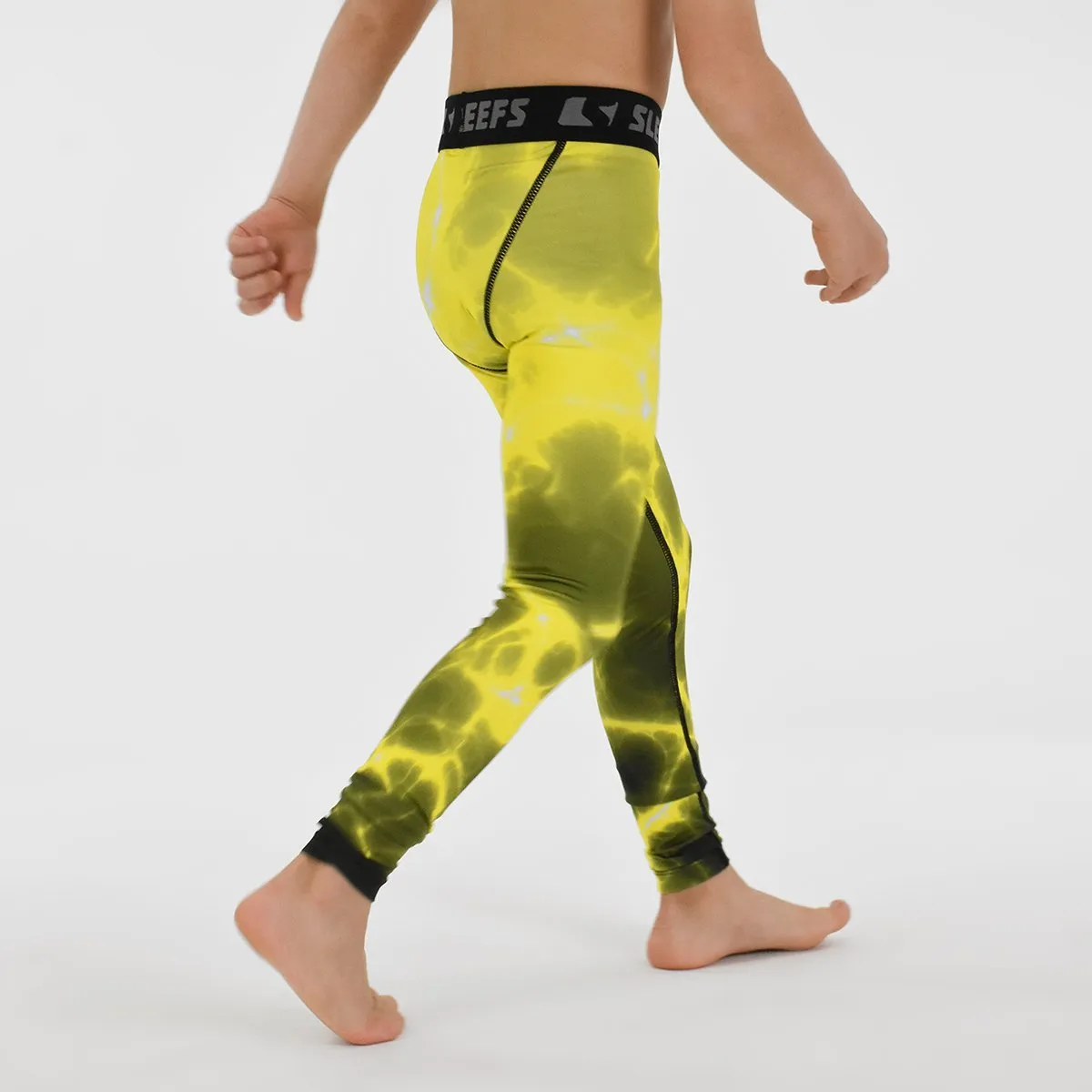 Electric Yellow Kids compression tights / leggings