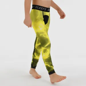 Electric Yellow Kids compression tights / leggings