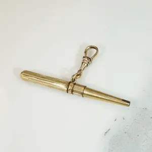 Engraved Gold Sheeted Victorian Watch Key