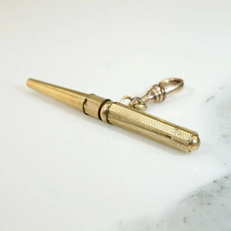 Engraved Gold Sheeted Victorian Watch Key