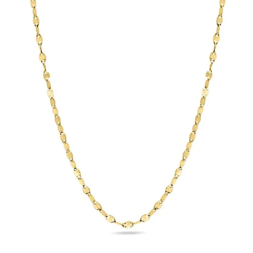 Figaro Disk Chain in 14K Solid Gold