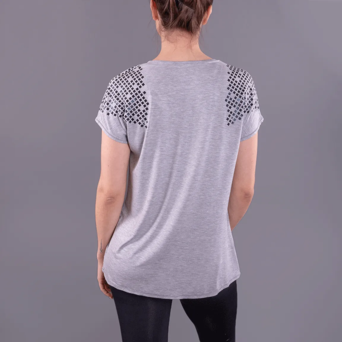 Final Sale Black Foil Gladiator Easy V-Neck Gray Tee