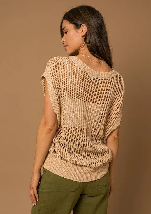 FINAL SALE - Taupe Knit Sleeveless Top