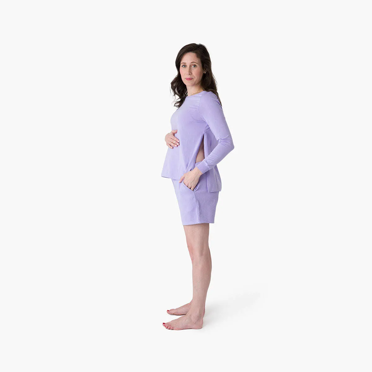 Free Organic Maternity Pajama Set_Lavender