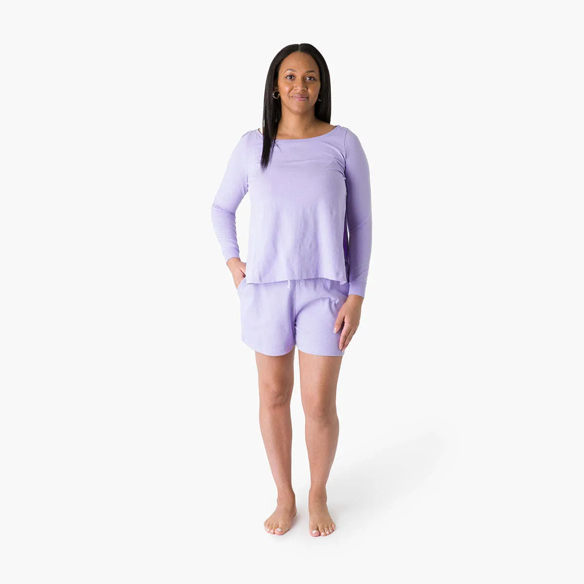 Free Organic Maternity Pajama Set_Lavender