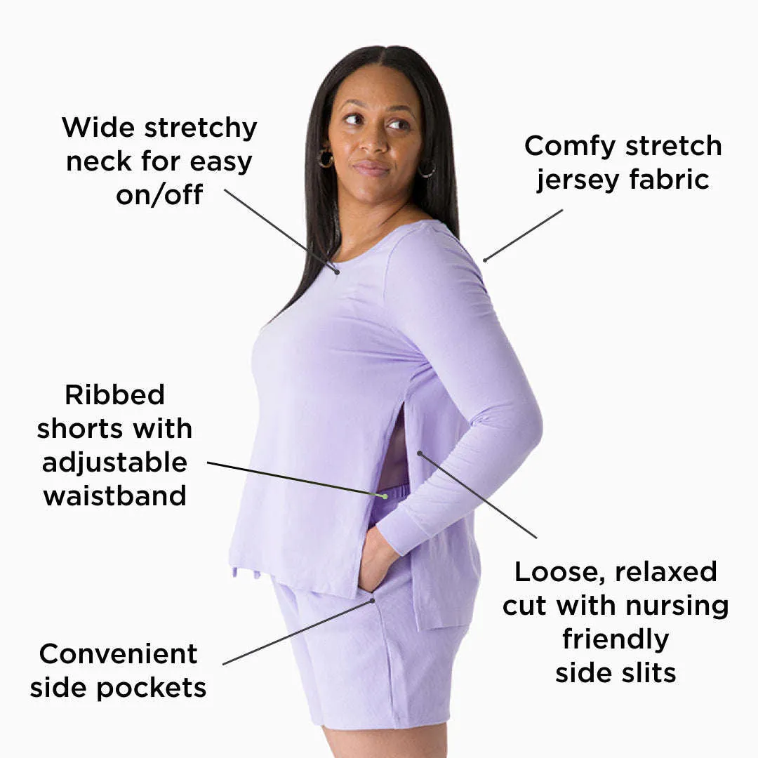 Free Organic Maternity Pajama Set_Lavender