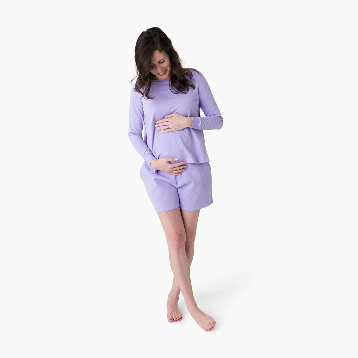 Free Organic Maternity Pajama Set_Lavender