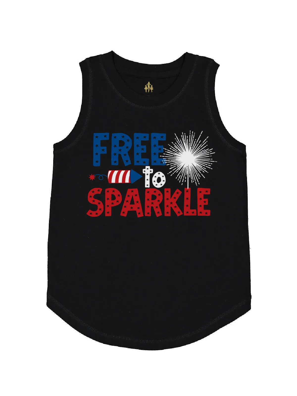 Free to Sparkle Girls Tank - White & Black