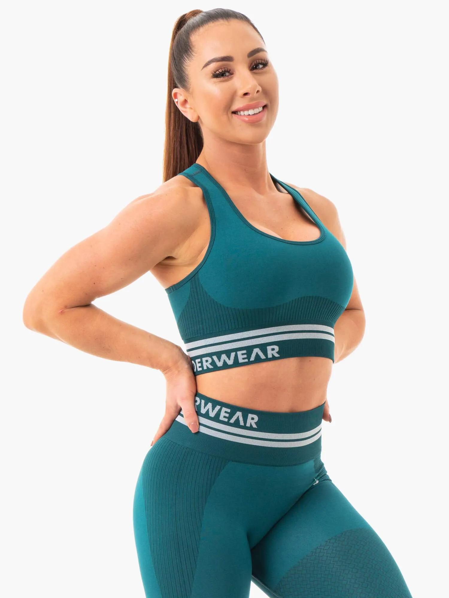 Freestyle Seamless Longline Sports Bra - Emerald Green