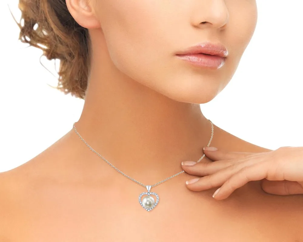 Freshwater Pearl & Diamond Amour Pendant