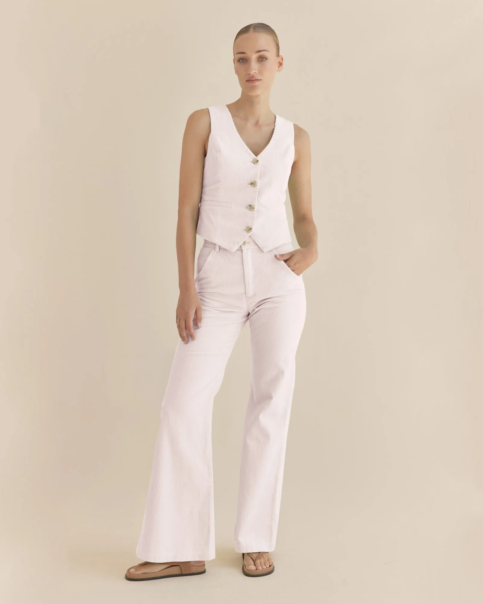 Giovanna Corduroy Pant - Rosewater