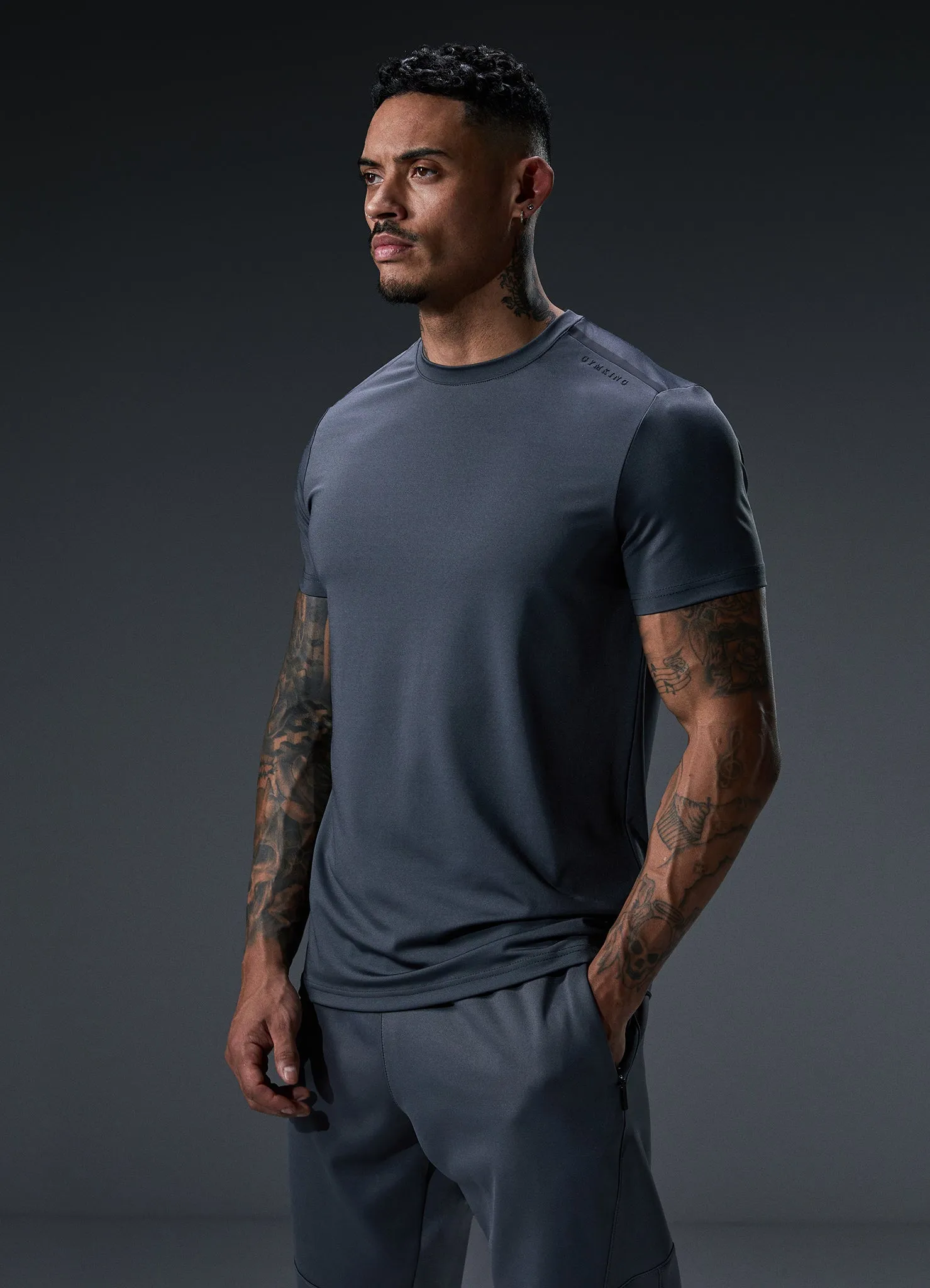 Gym King Alpha Poly Tee - Graphite