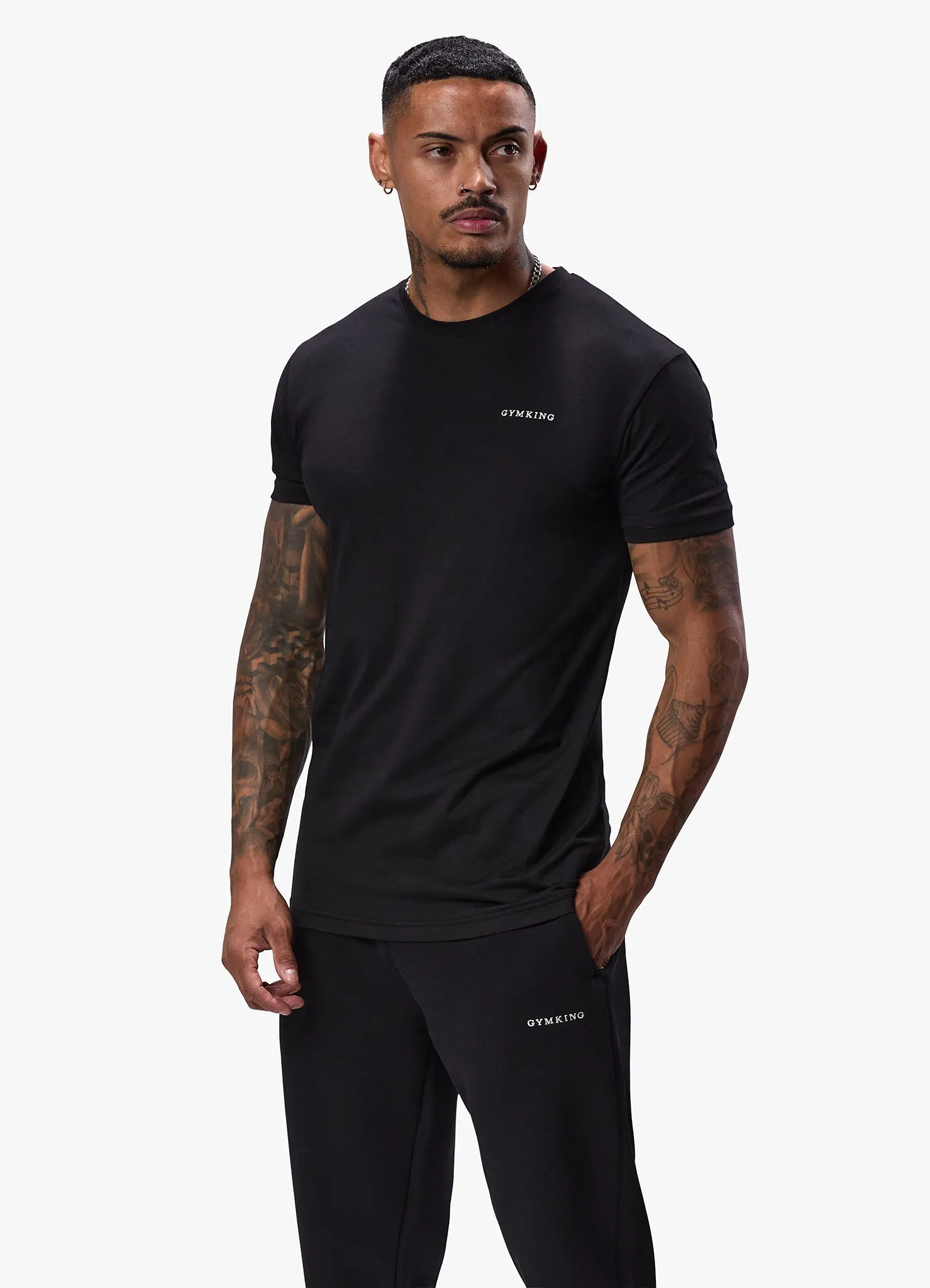 Gym King Linear Fundamental Tee - Black