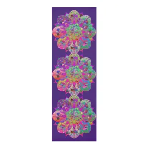 Hand-Drawn Purple Mandala Yoga Mat - Handmade Design