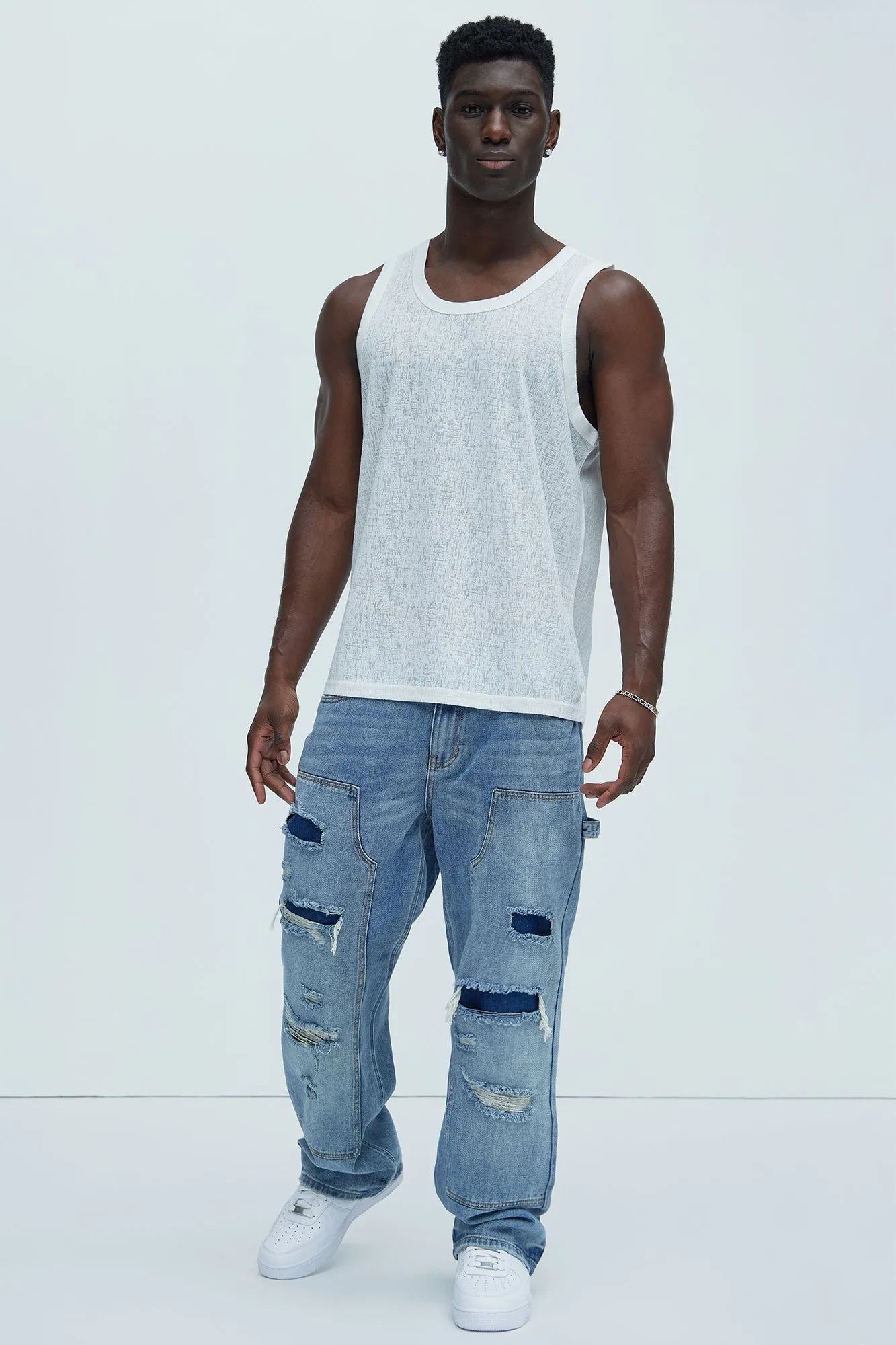 Henrik Textured Tank - White