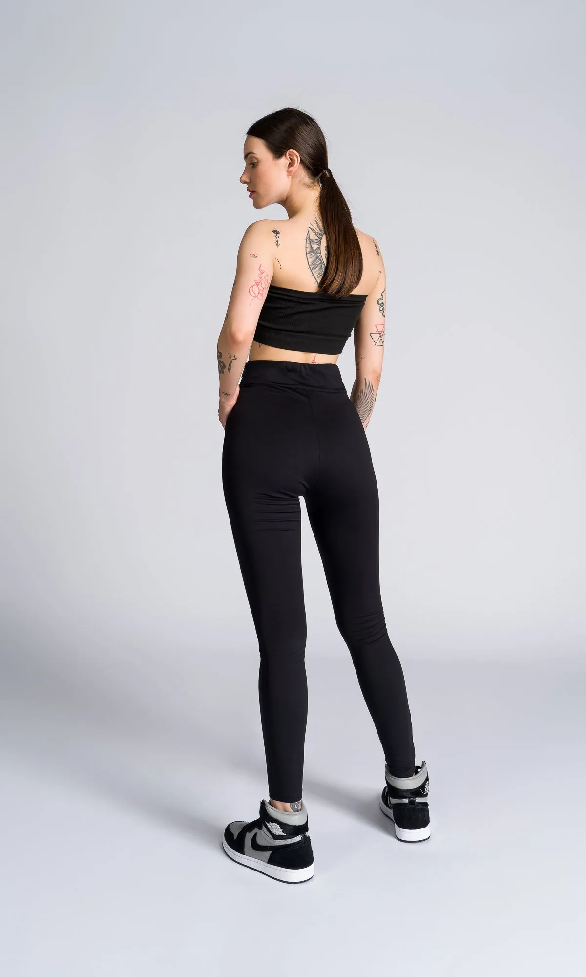 High-waist Leggings with Side Zipper