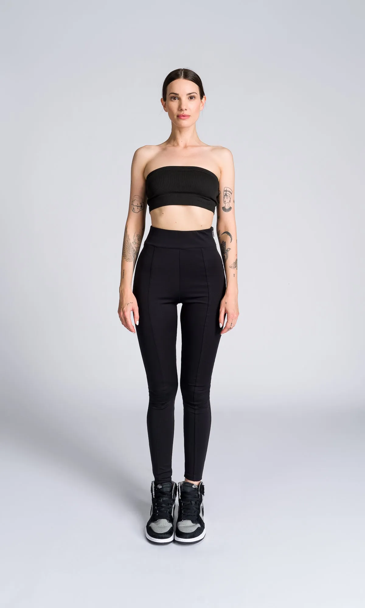 High-waist Leggings with Side Zipper