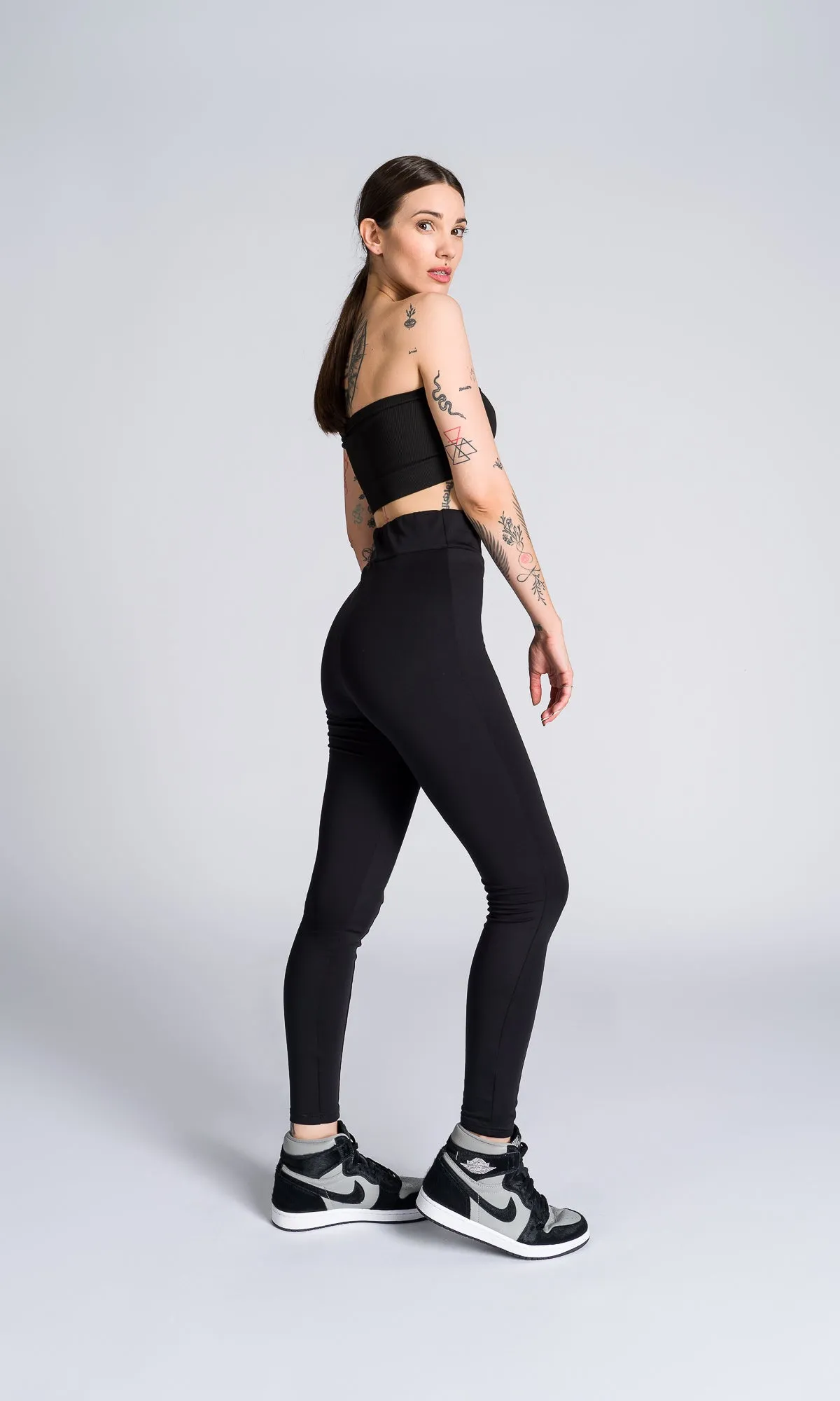 High-waist Leggings with Side Zipper