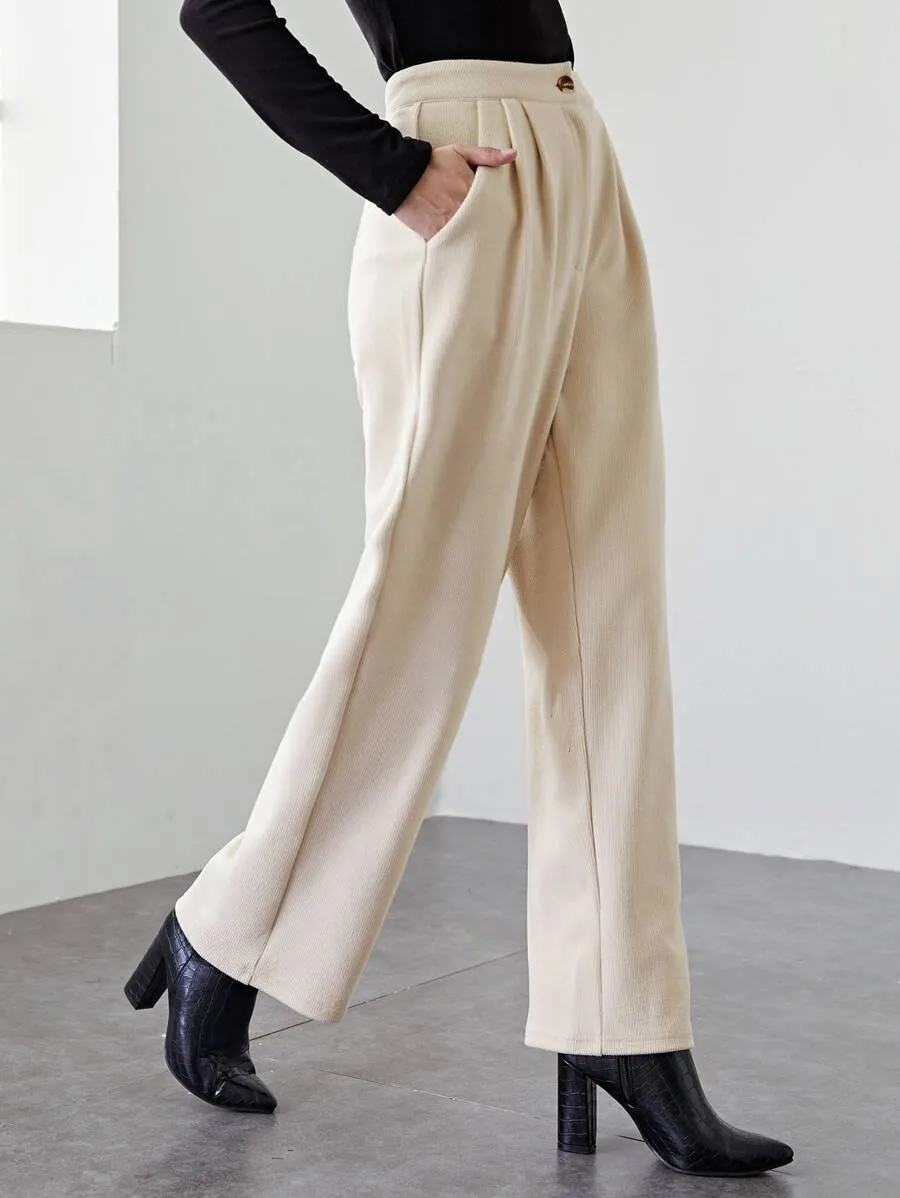 High-waist Straight-legged Trousers