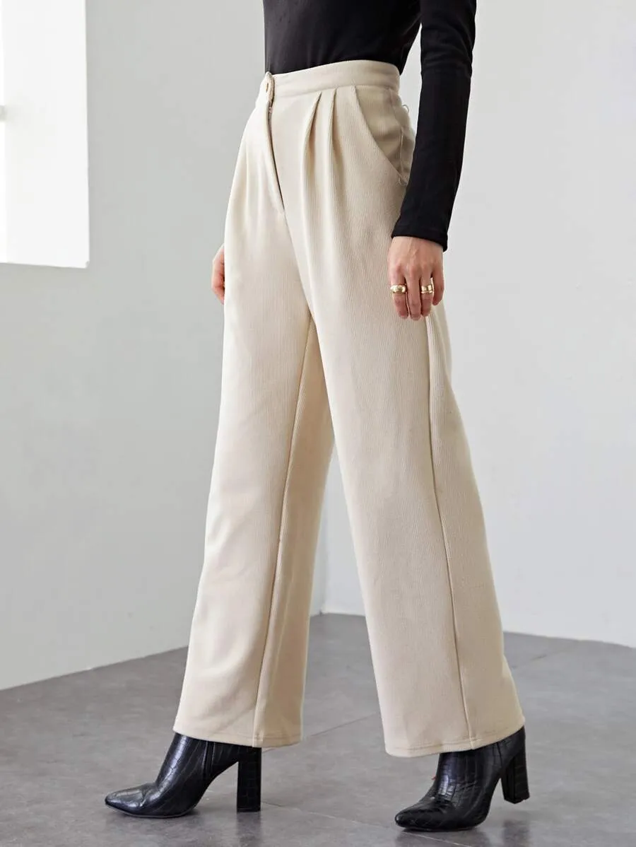 High-waist Straight-legged Trousers