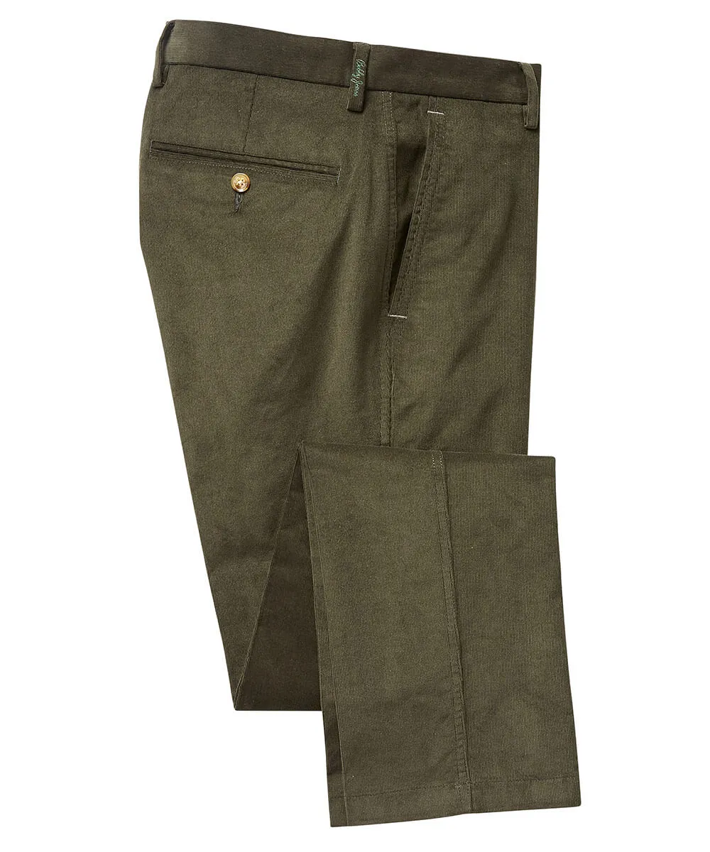 James Stretch Cord Flat-Front Pants