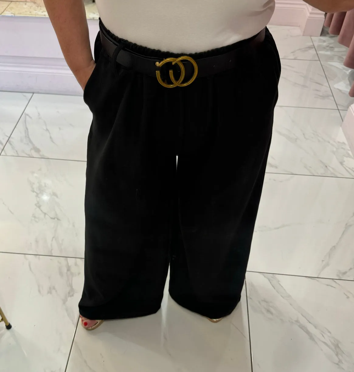 Janine Wide Leg Belted Trousers