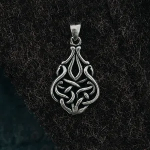 Knotwork Drop Pendant, Silver