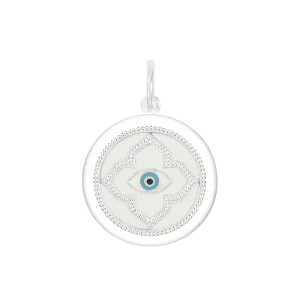 Lola Evil Eye Pendant - Alpine White