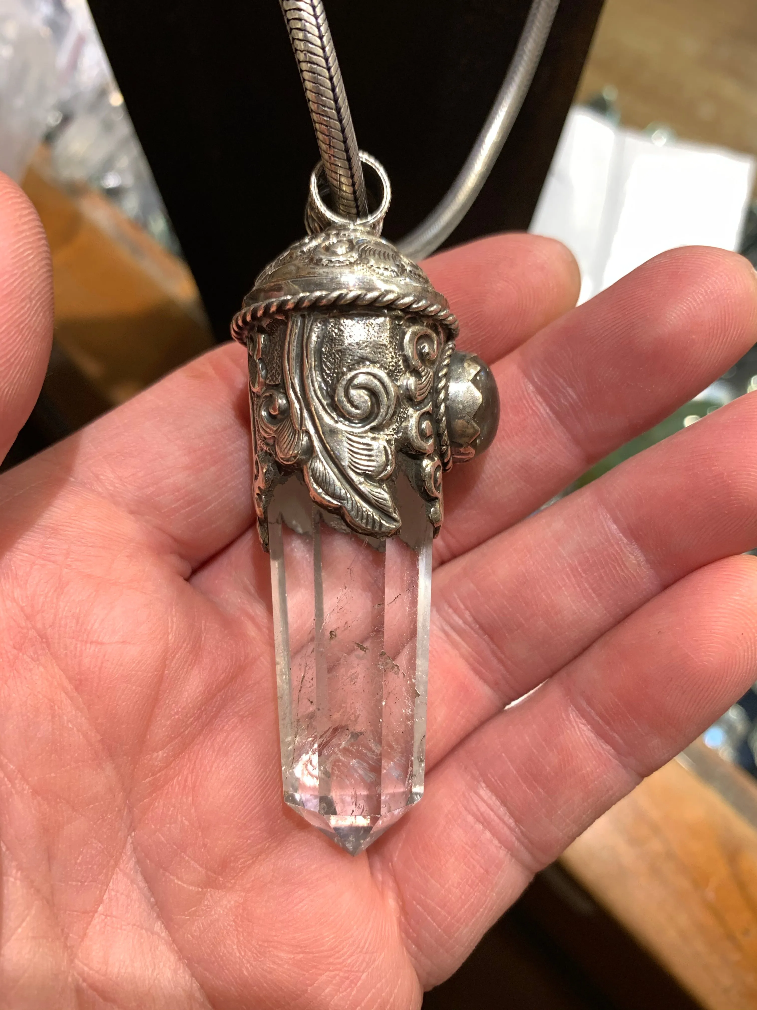 Master Healer Quartz Pendant with Labradorite