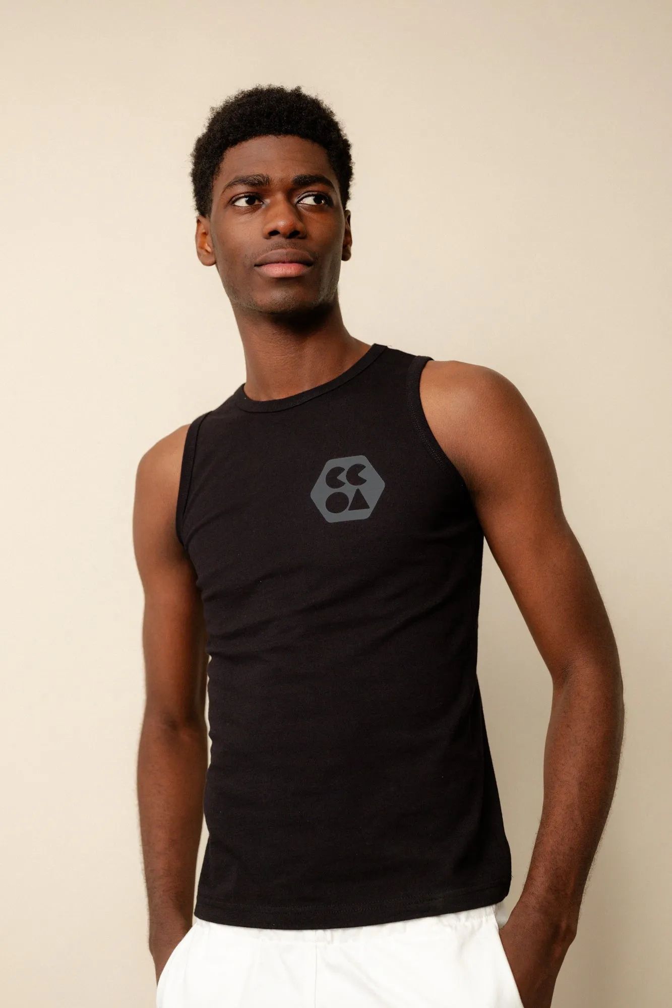 Men's Sleeveless T Shirt Plastic Free - Black