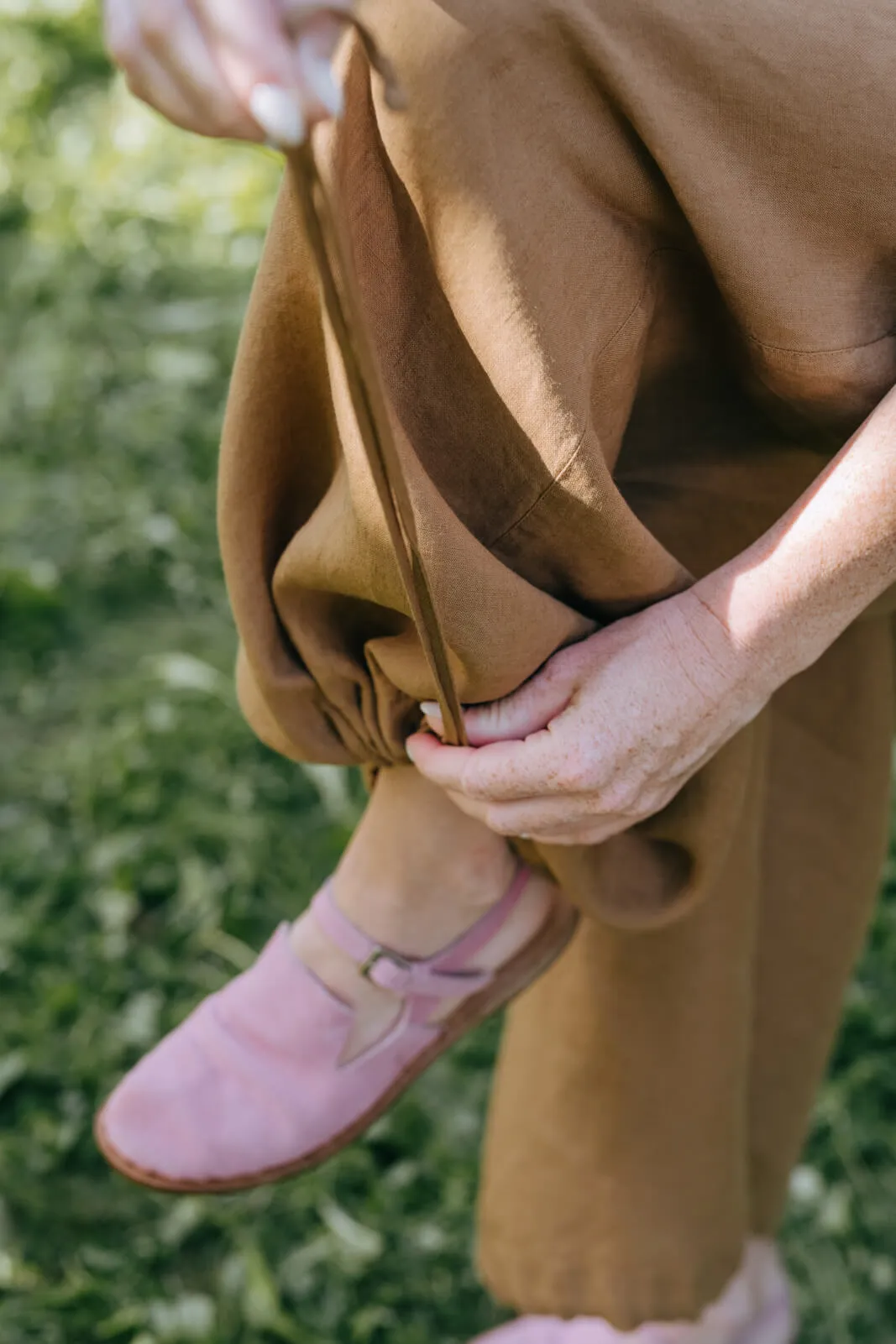 Midi Charlotte Trousers, Hemp, Camel Brown