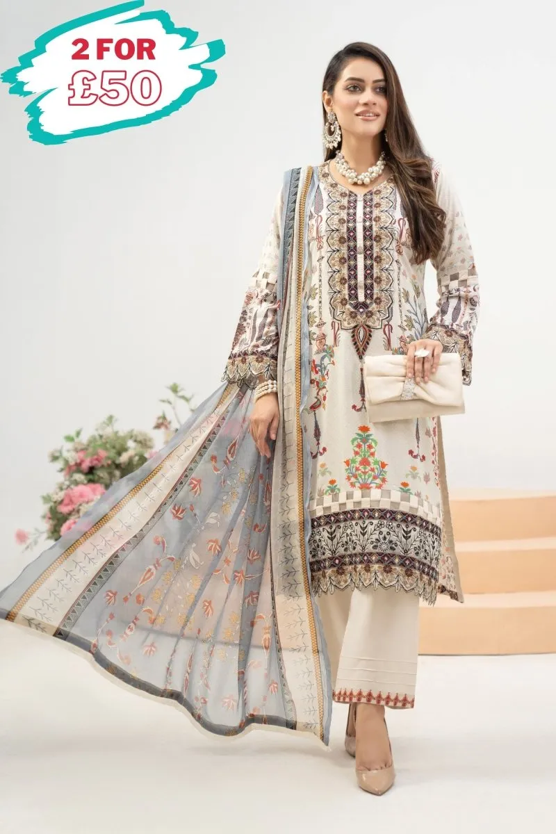 Munira Linen 3 Piece Suit MUN517