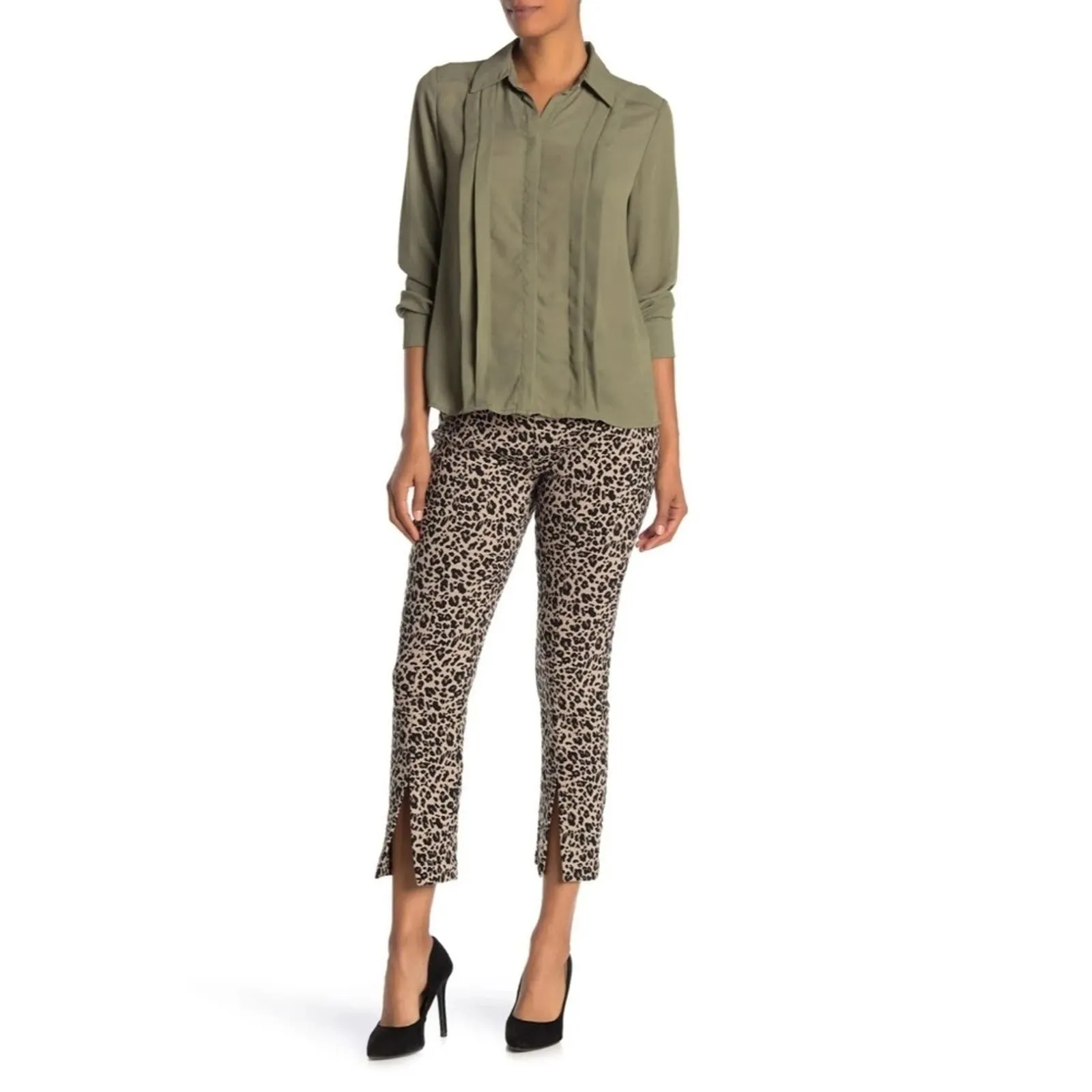 Nannette Lepore Pull On Slim Ankle Pants with Front Ankle Slits