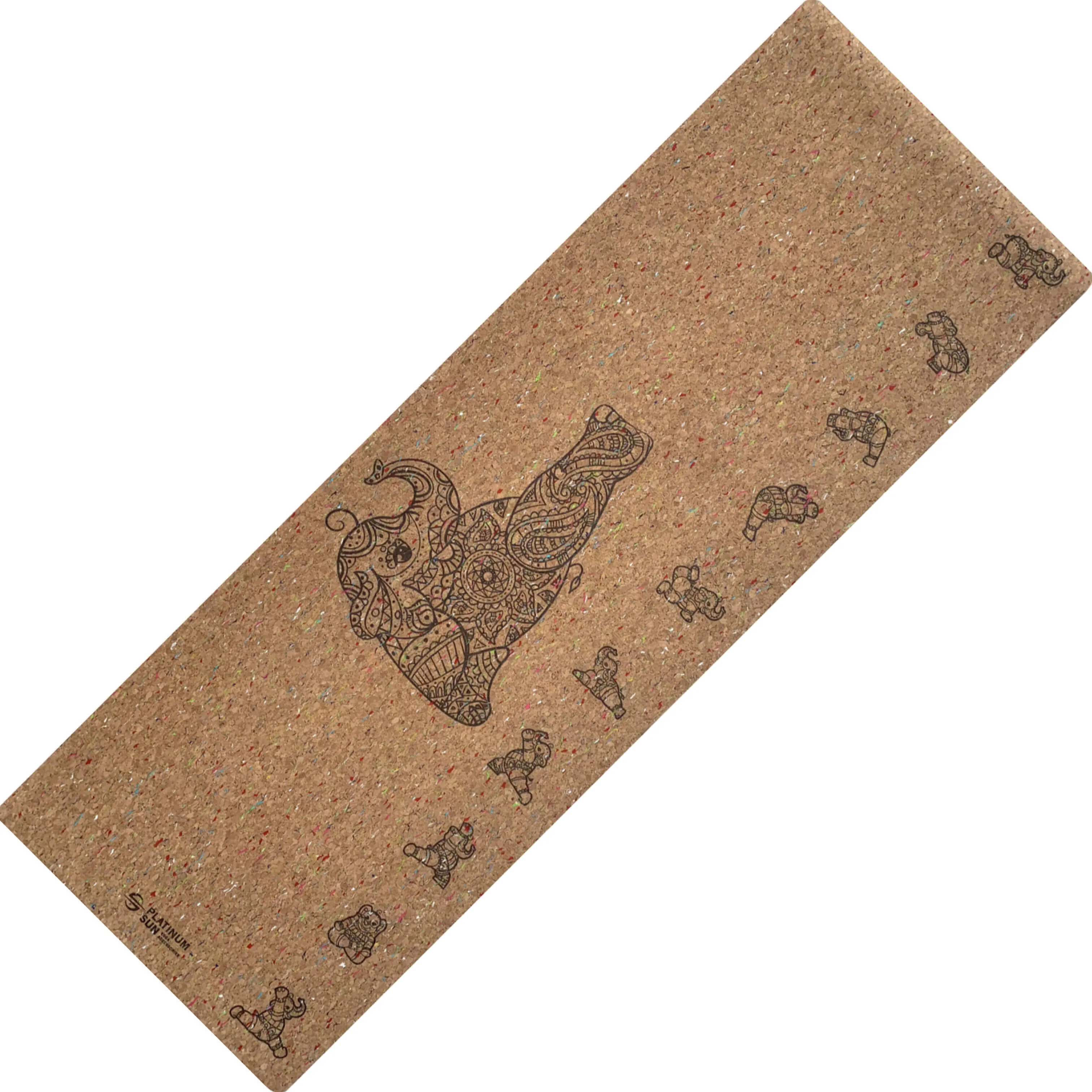 Non Slip Cork Yoga Mat | Cute Elephant