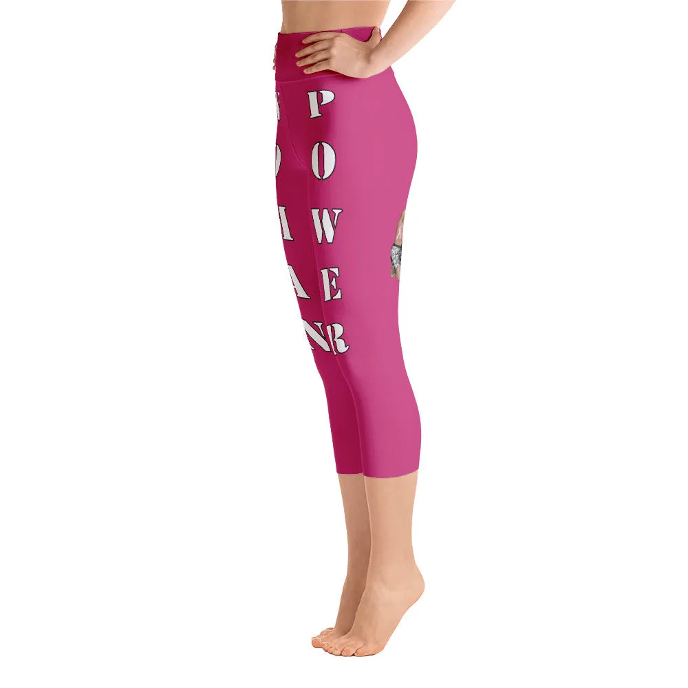 Our best viral leggings magenta woman power white letters