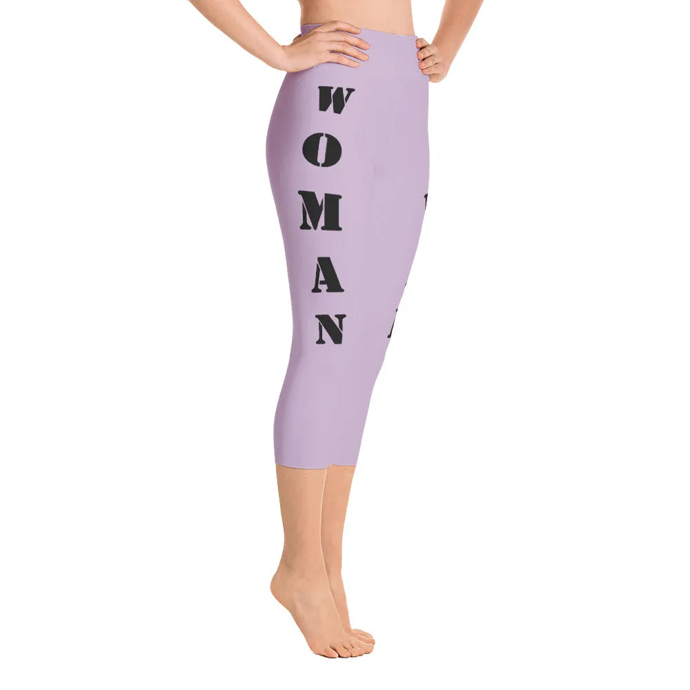 Our best viral leggings pale purple woman power black letters