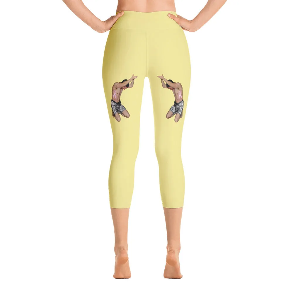 Our best viral leggings pale yellow woman power black letters