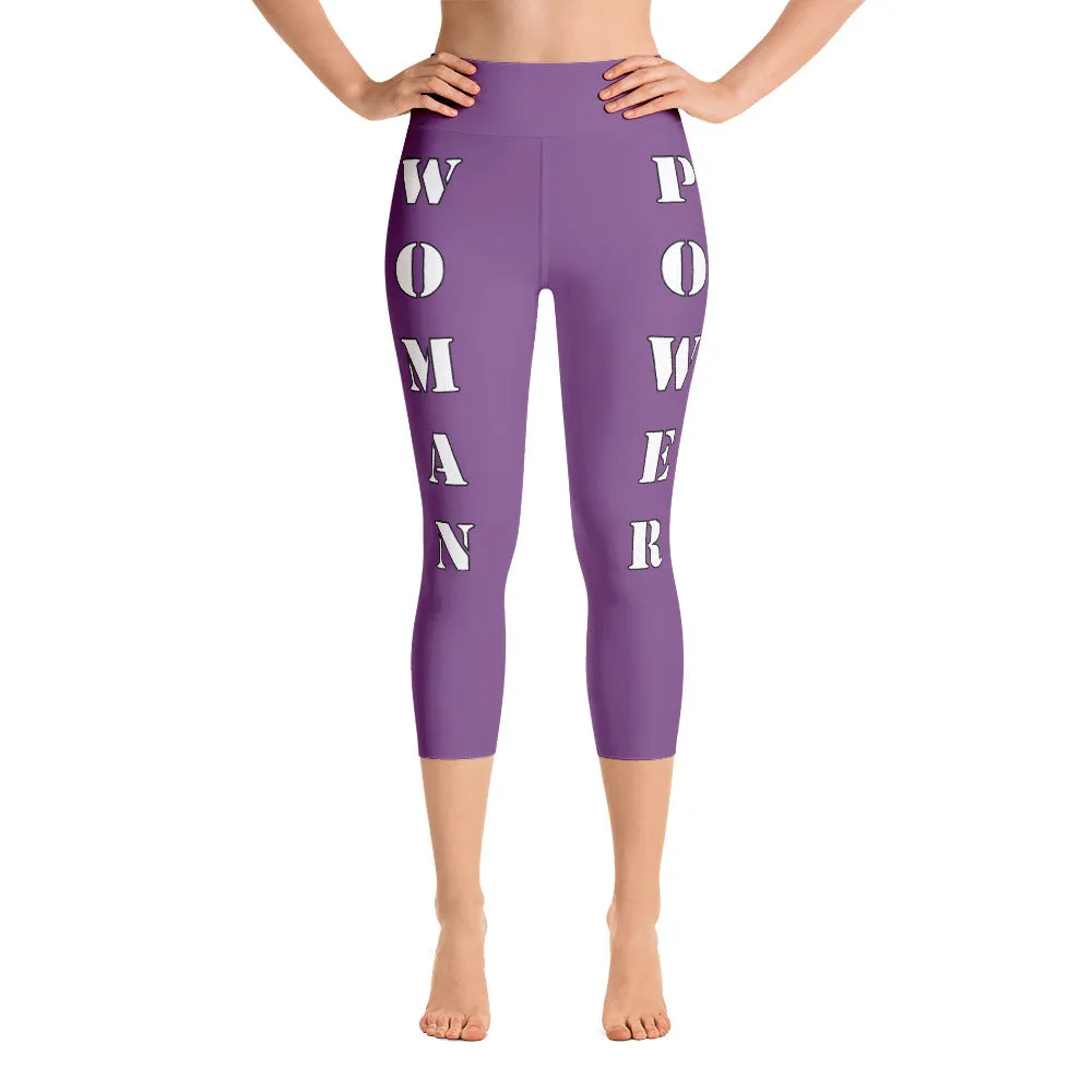 Our best viral leggings purple woman power white letters